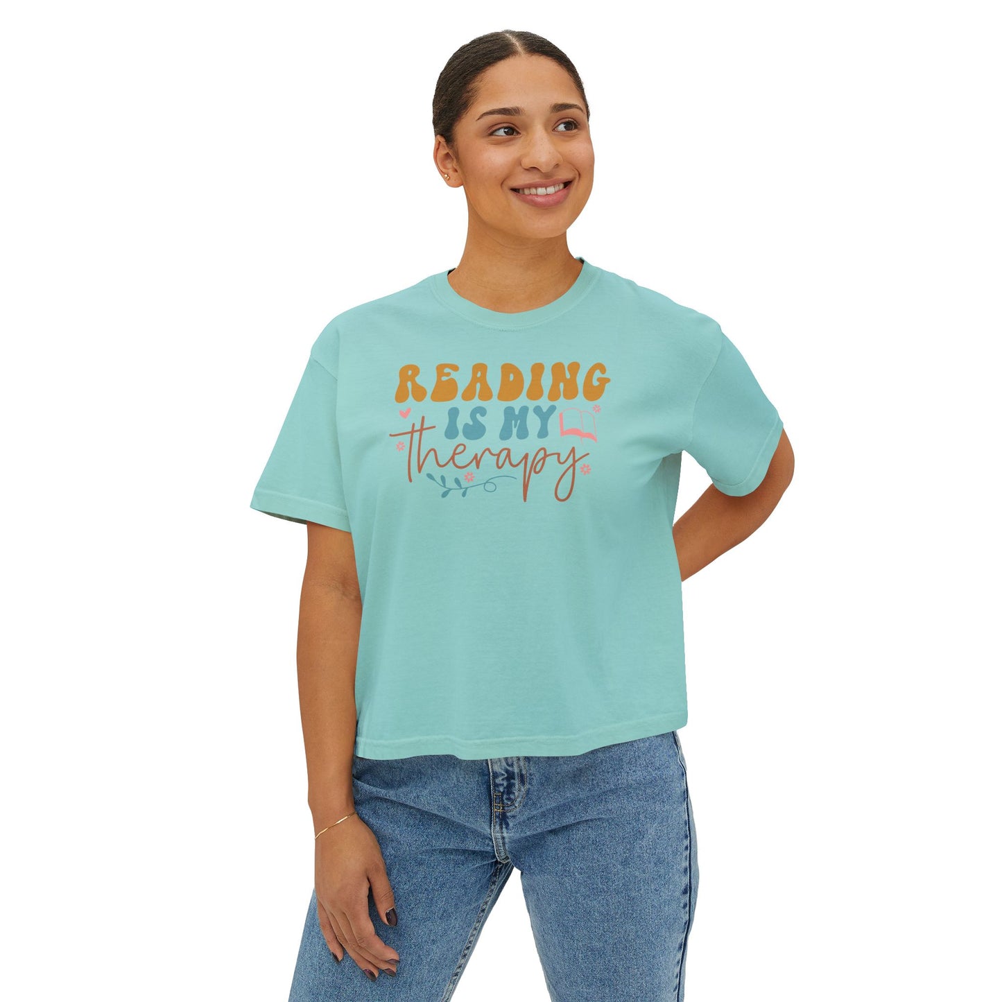 Reading is My Therapy Women's Boxy Tee