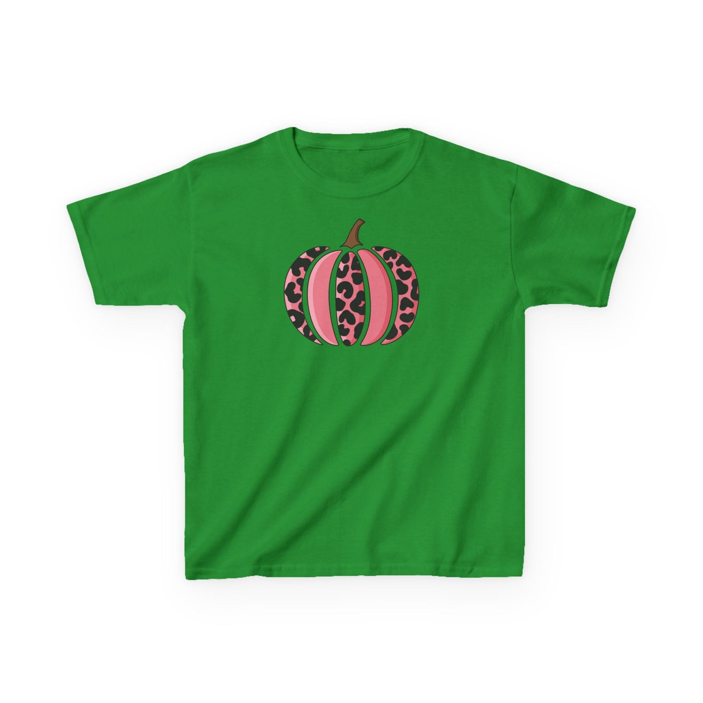 Pink Leopard Pumpkin Kids Tee