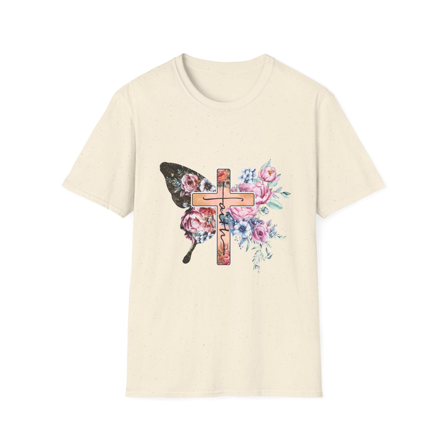 Floral Cross Butterfly T-Shirt