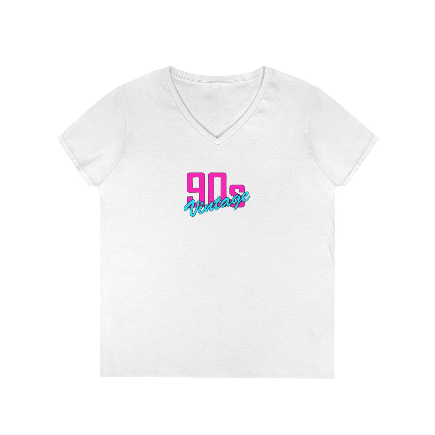 90s Vintage Ladies' V-Neck T-Shirt, Retro Tee, Nostalgic Apparel, Summer Fashion, Gift for Her, Casual Outfit