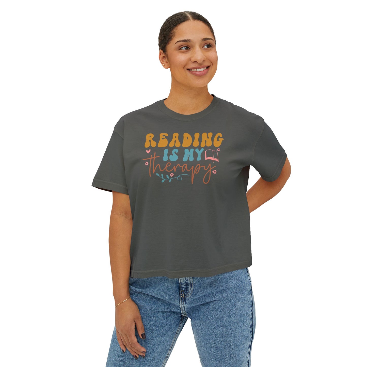 Reading is My Therapy Women's Boxy Tee
