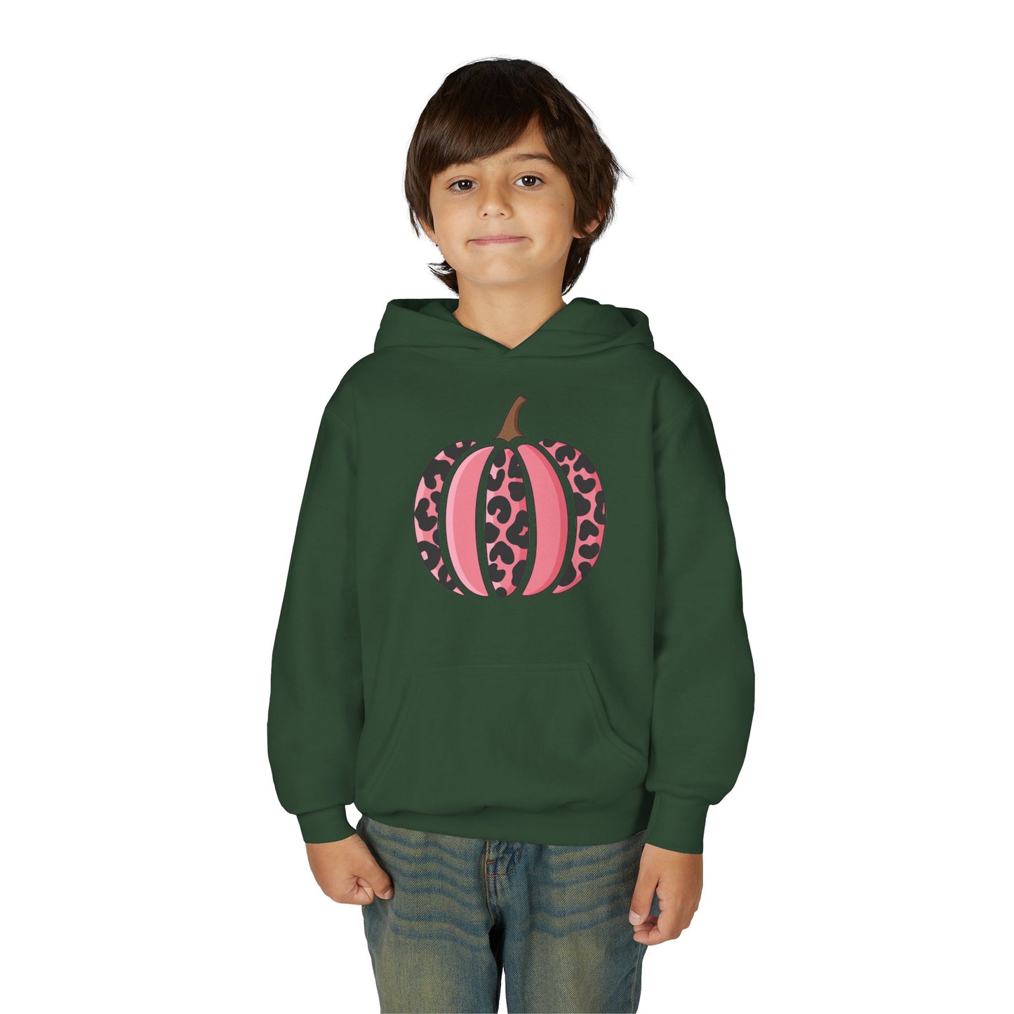 Pink Leopard Pumpkin Hoodie for Youth