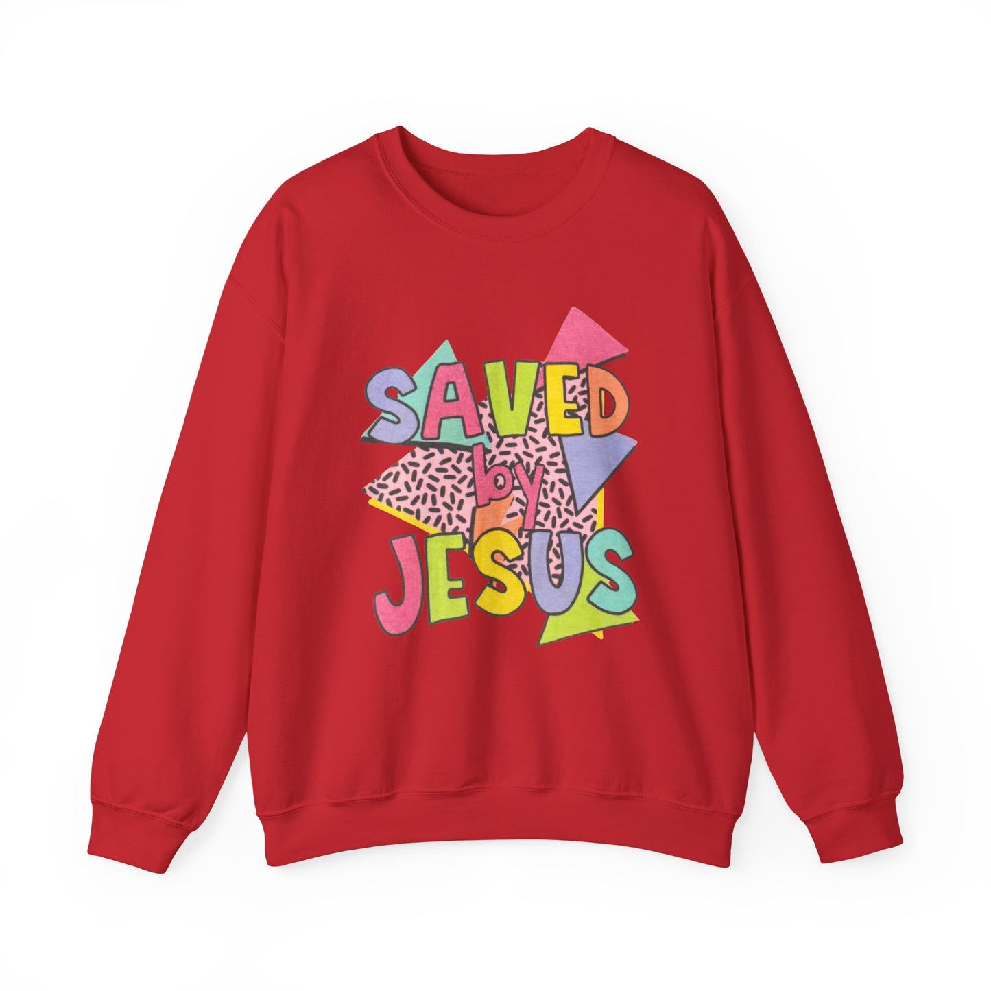 Retro Saved by Jesus Crewneck Sweatshirt
