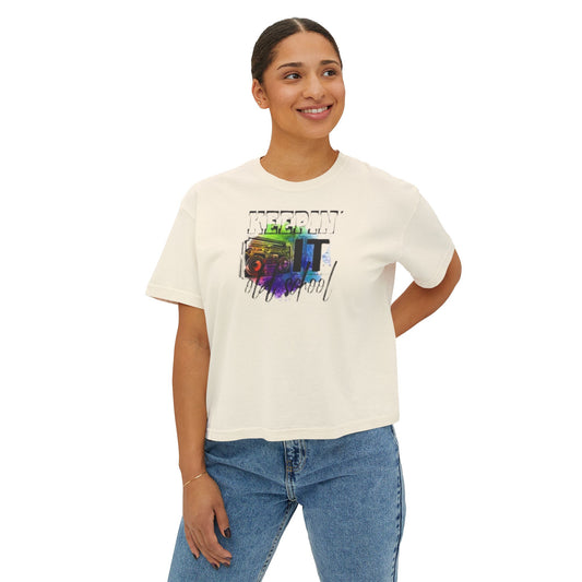 Colorful Boombox  Boxy Tee