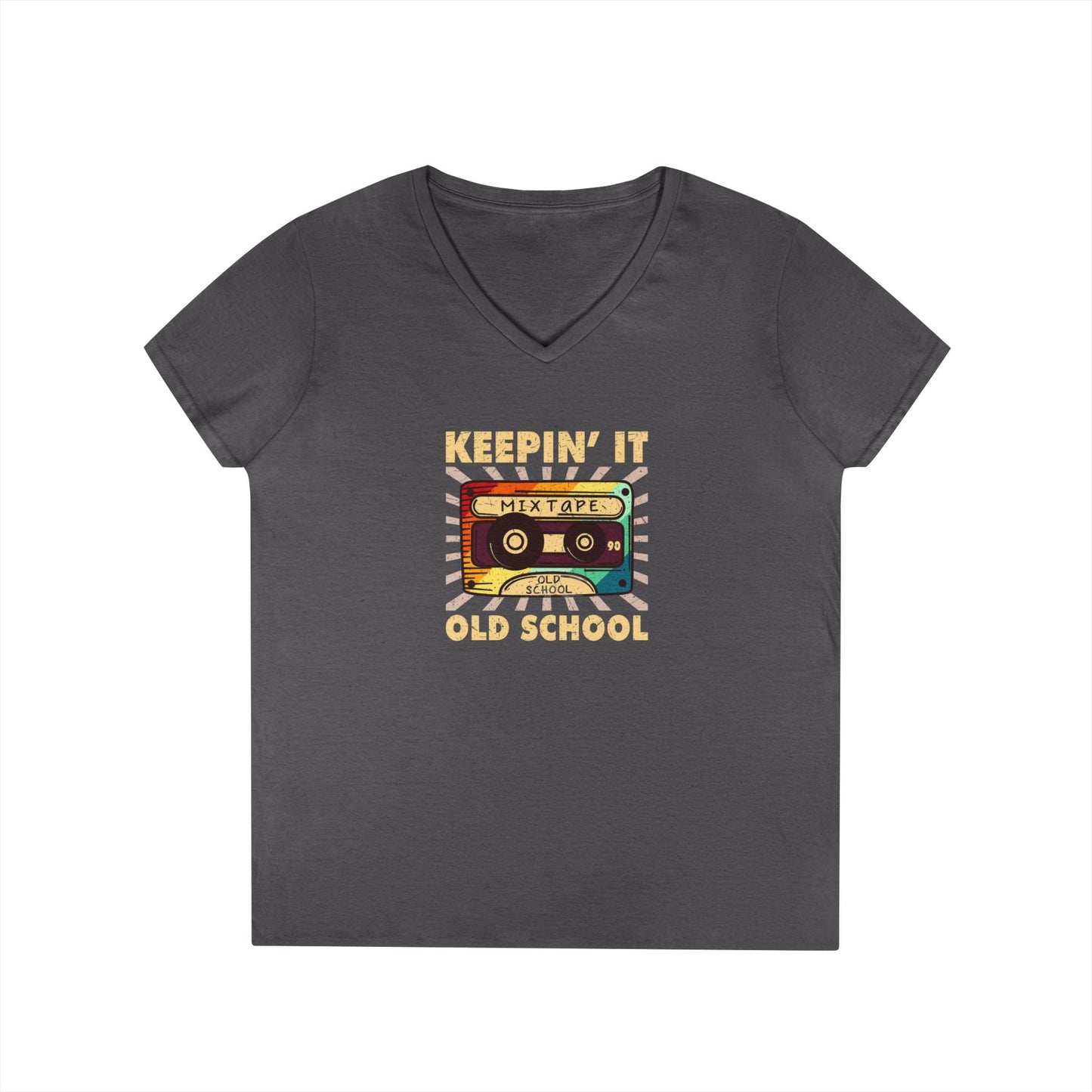 Retro Cassette Tape Ladies' V-Neck T-Shirt