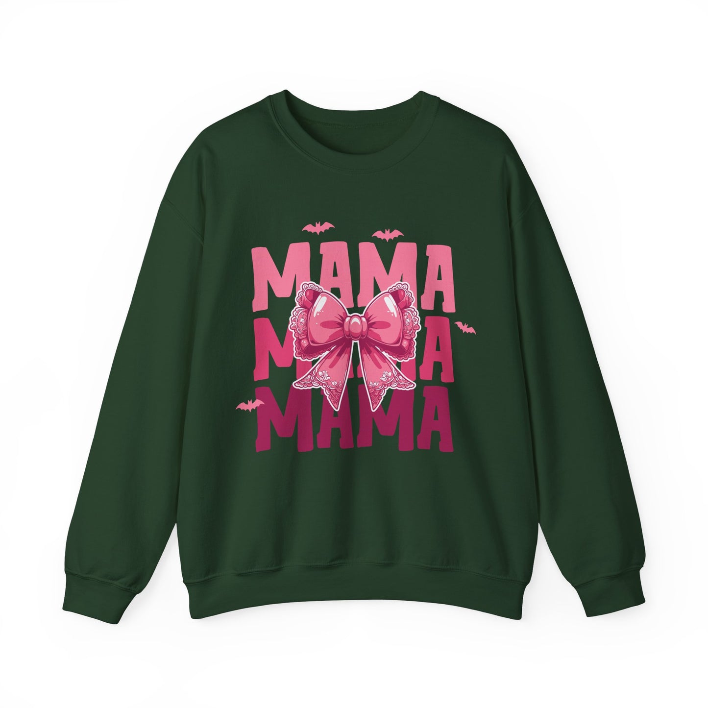 Halloween Mama With Bow Crewneck Sweatshirt