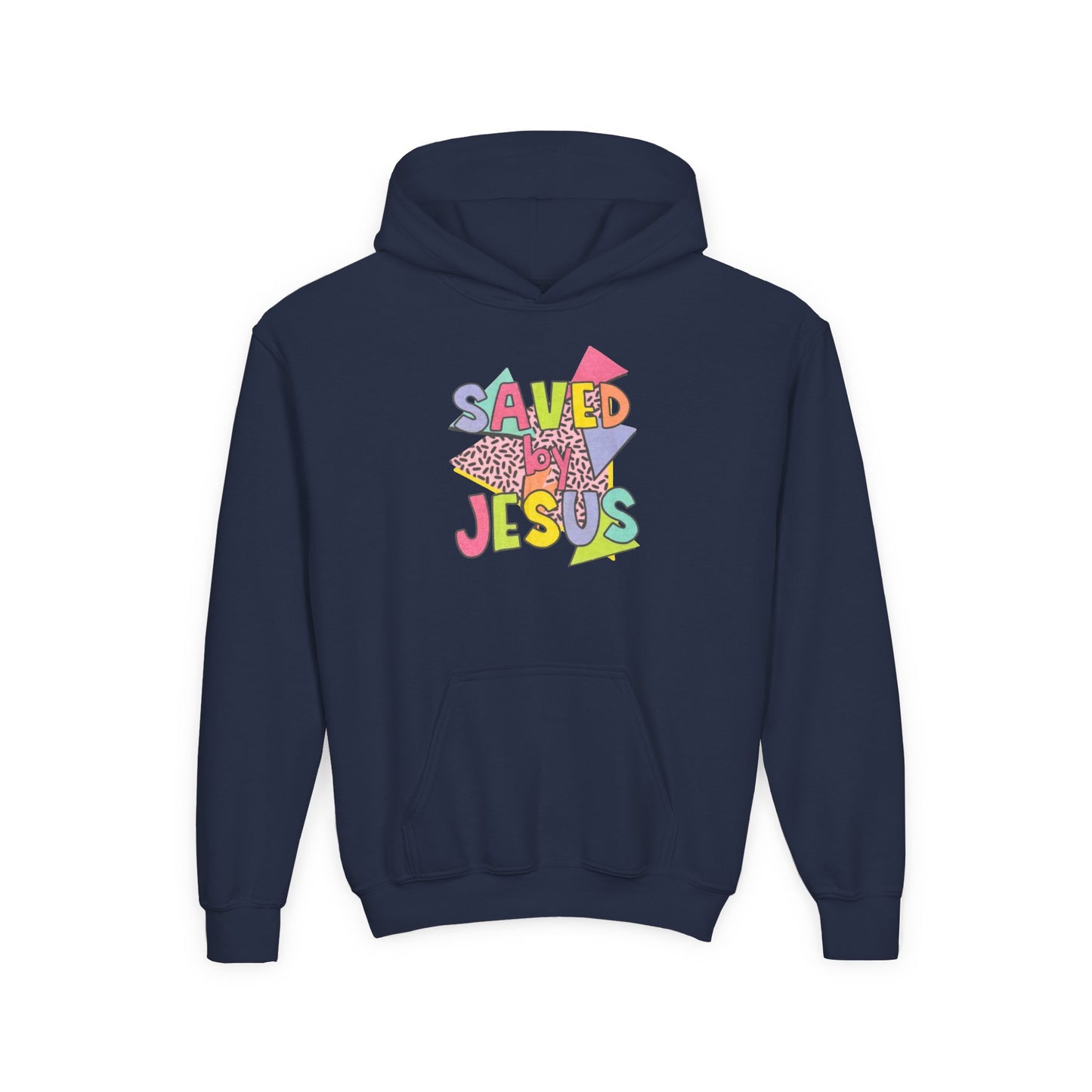 Retro Saved by Jesus Youth Hooded Sweatshirt