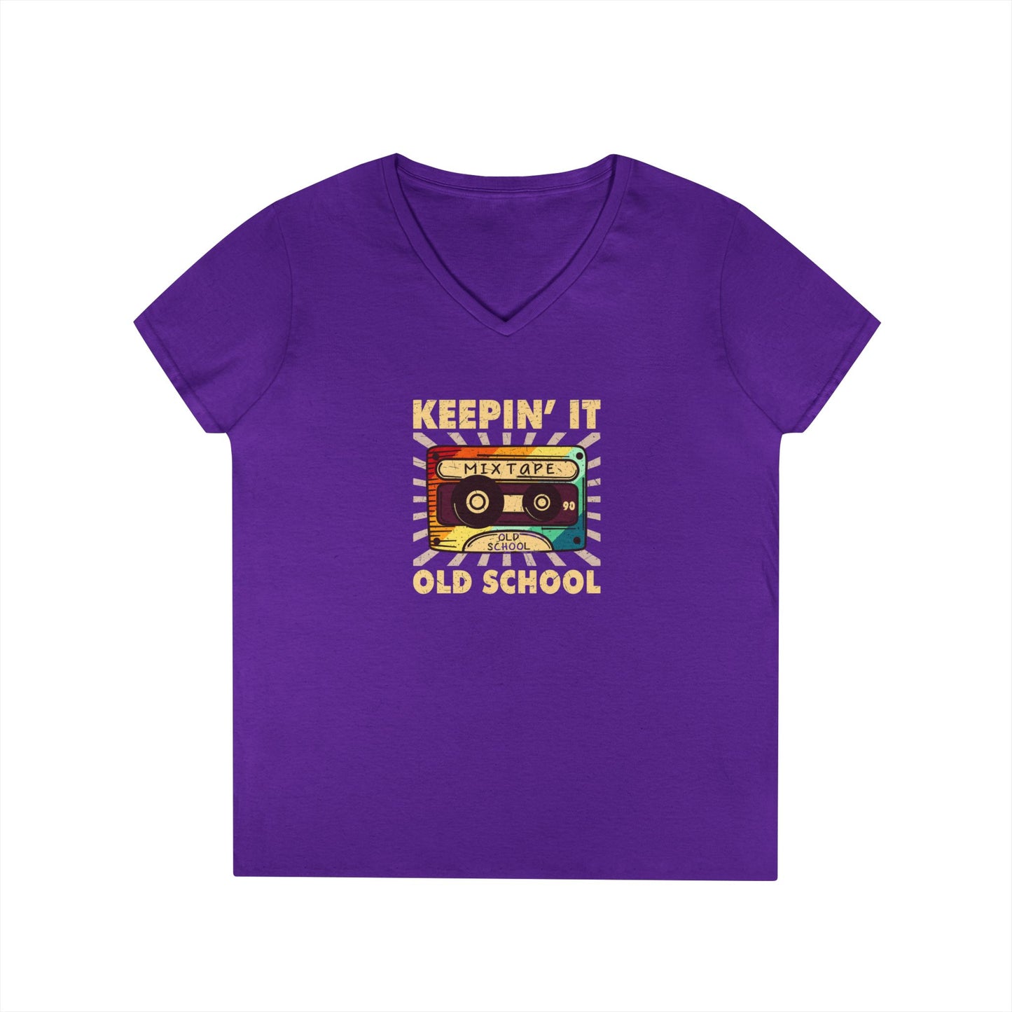 Retro Cassette Tape Ladies' V-Neck T-Shirt