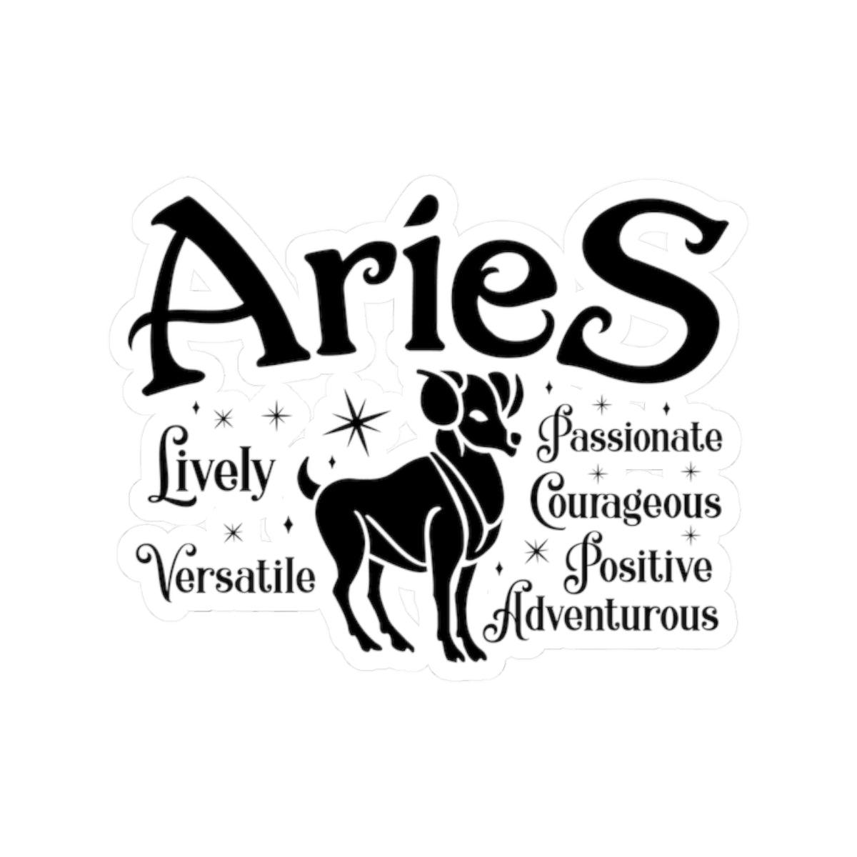 Aries Zodiac Kiss-Cut Sticker