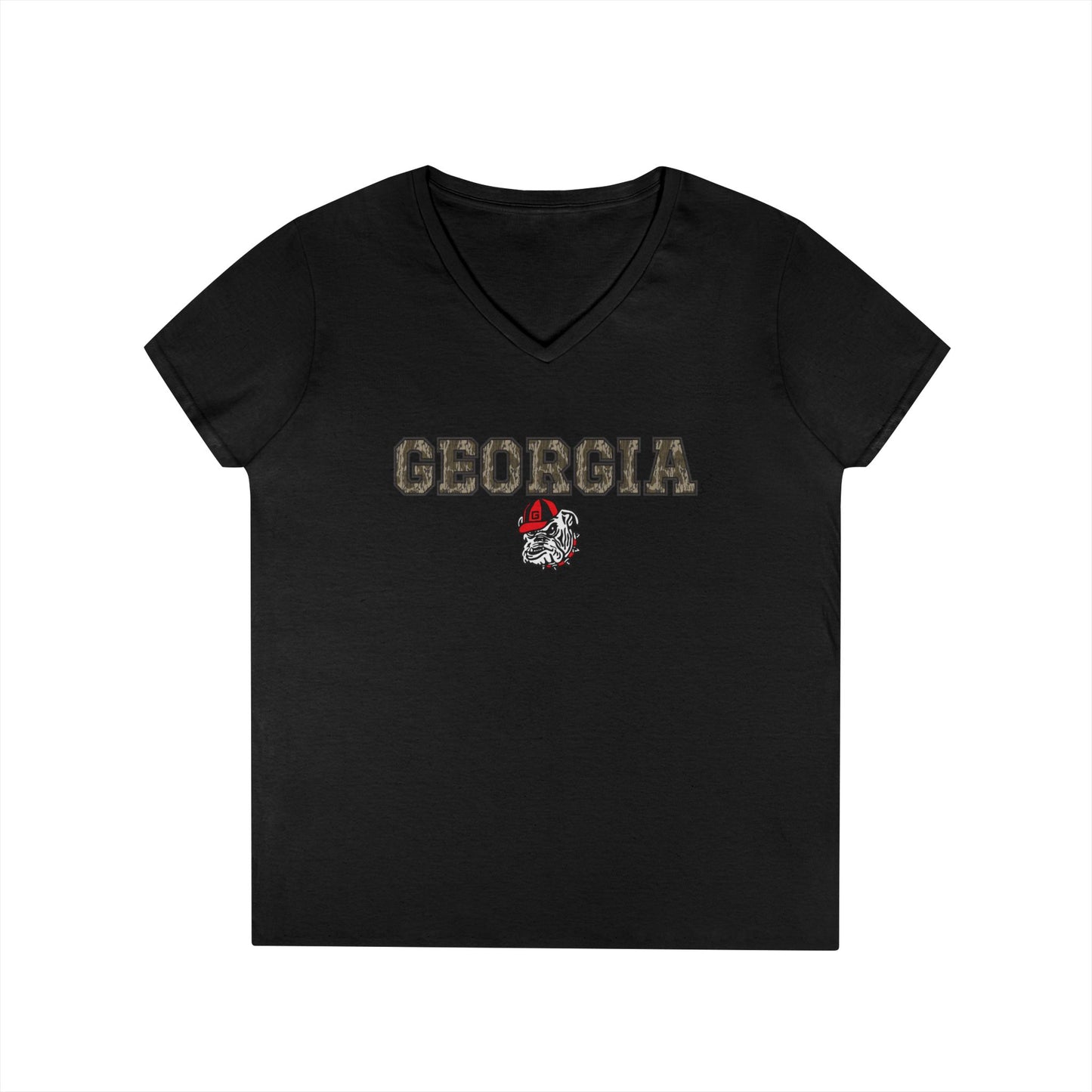 Camo Georgia Dog V-Neck T-Shirt