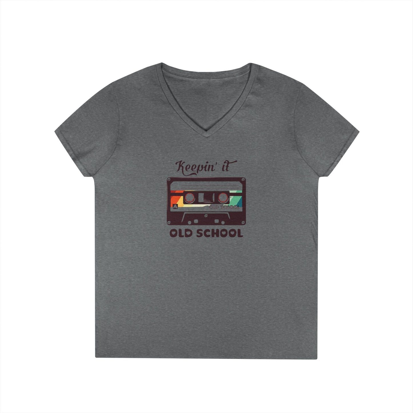 Retro 'Keepin it Oldschool' V-Neck T-Shirt