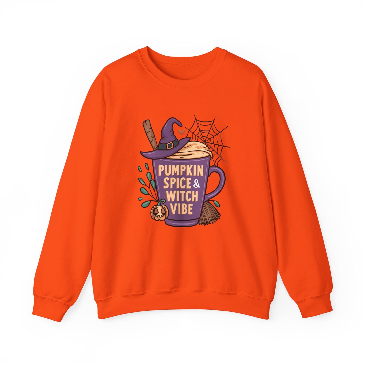 Pumpkin Spice & Witch Vibe Crewneck Sweatshirt