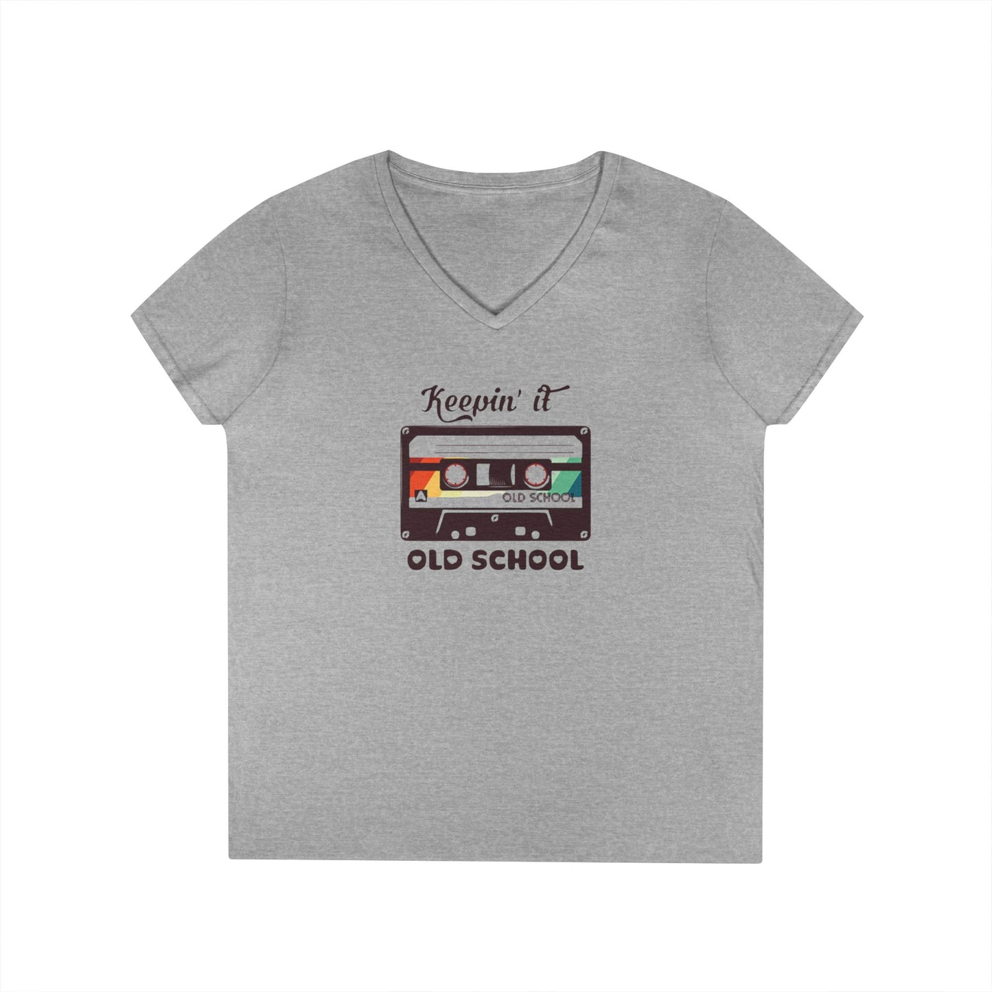 Retro 'Keepin it Oldschool' V-Neck T-Shirt