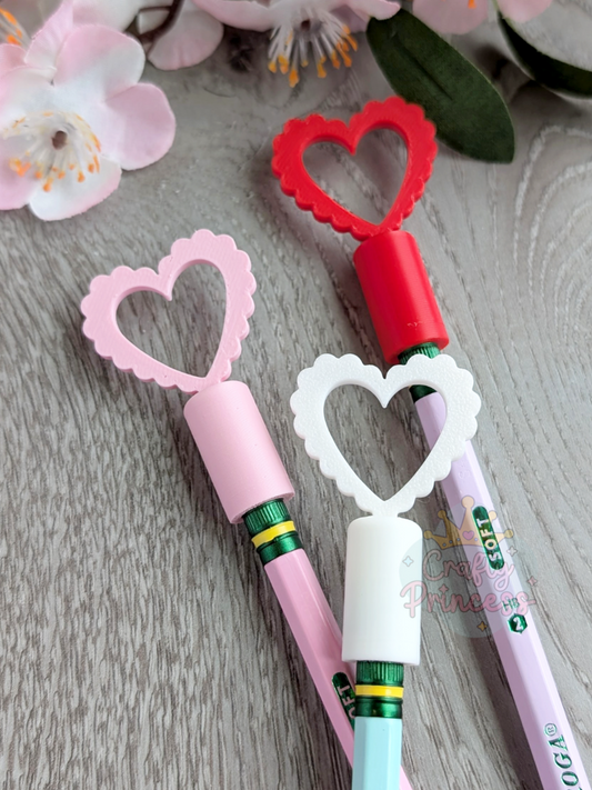 Heart pencil toppers